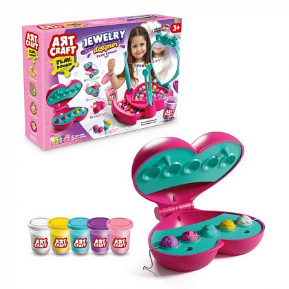 Игрушка AЯT CRAFT Набор для лепки Дизайнер украшений, тесто 5х56г, в/к 37*7,5*26,5 см